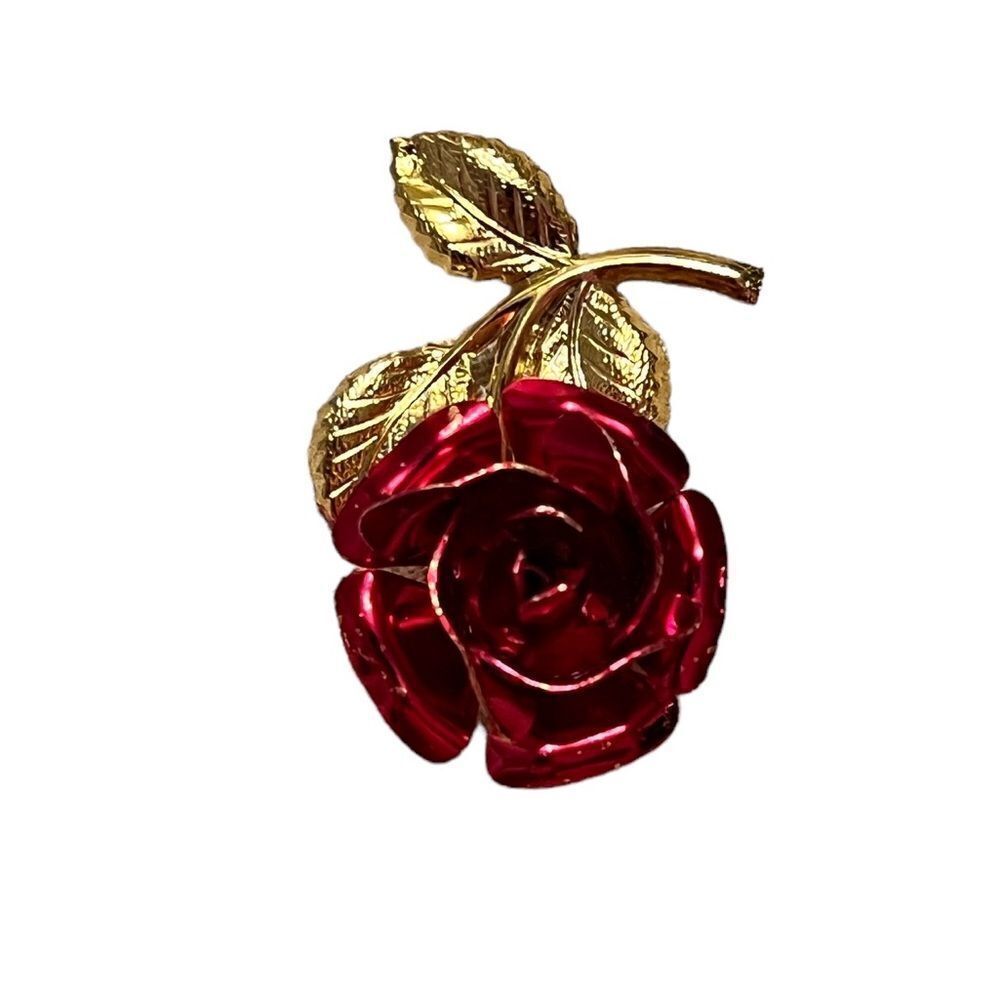 Red And Gold Rose Pendant